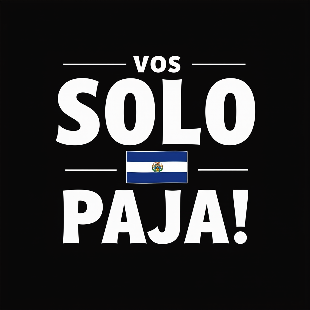 Vos Solo Sos Paja! Funny Salvadoran Slang with Flag Design