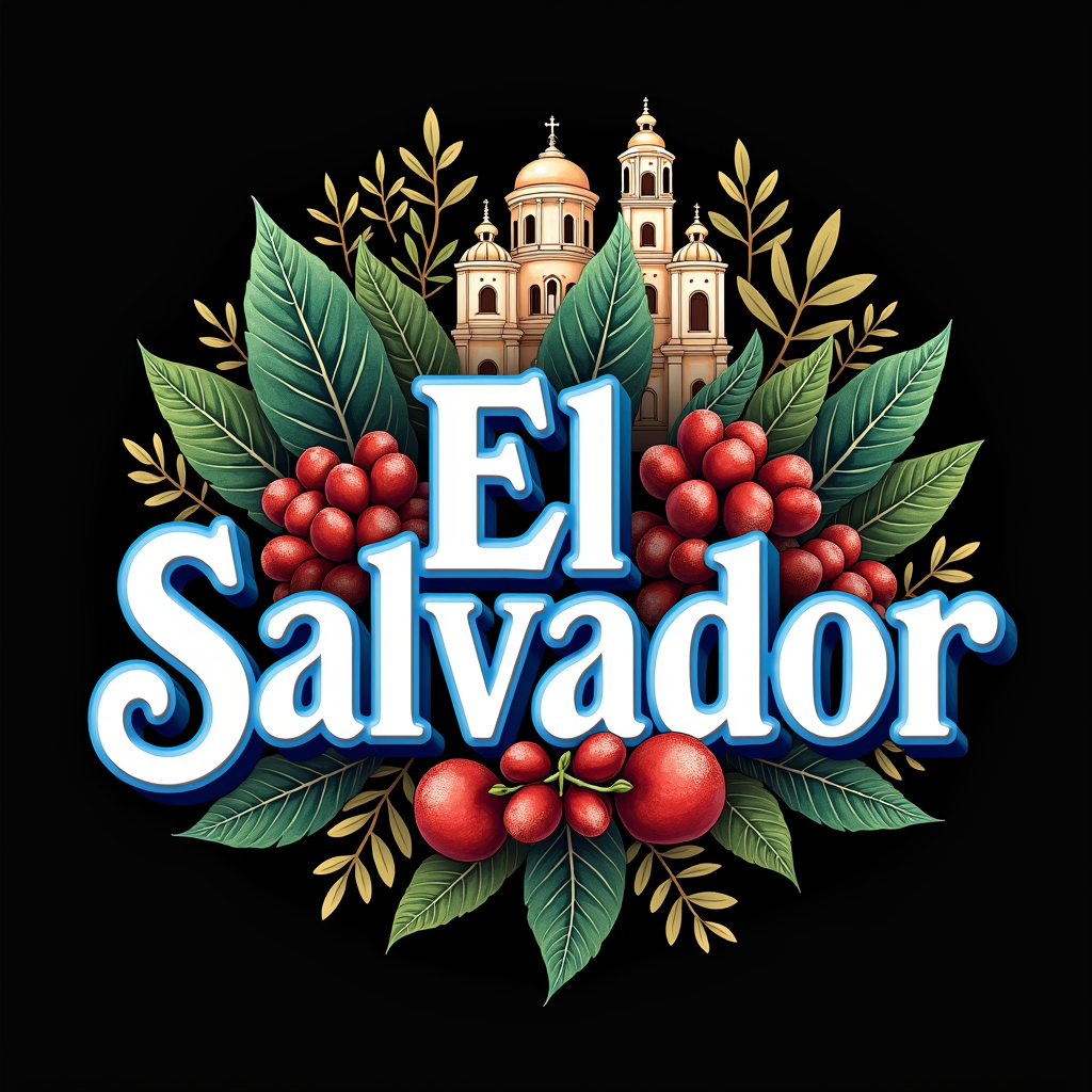 Colorful El Salvador Art with Cultural Icons