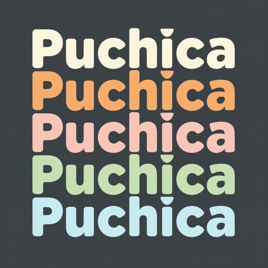 Puchica Multicolor Bold Lettering Design