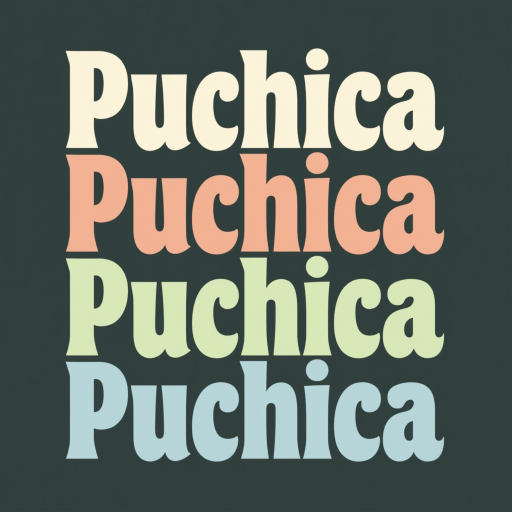 Puchica Multicolor Bold Lettering Design
