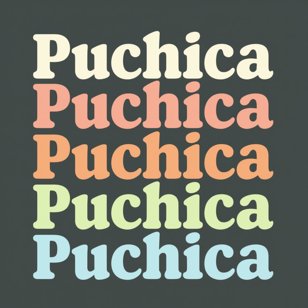 Puchica Multicolor Bold Lettering Design