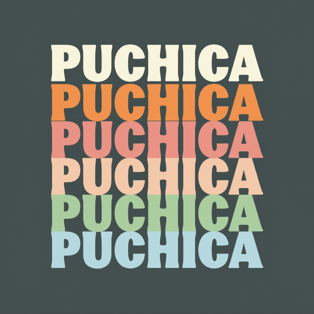 Puchica Multicolor Bold Lettering Design