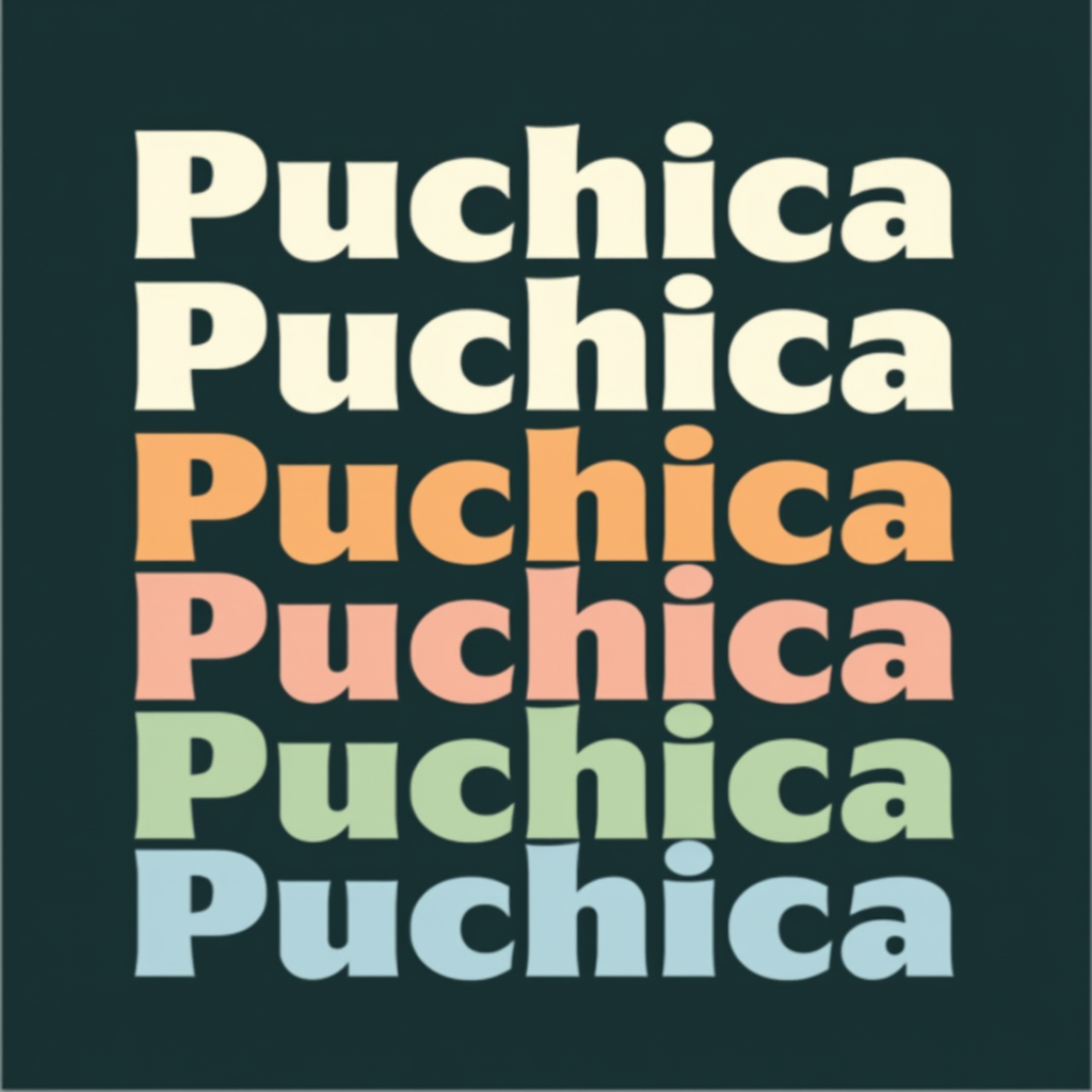 Puchica Multicolor Bold Lettering Design