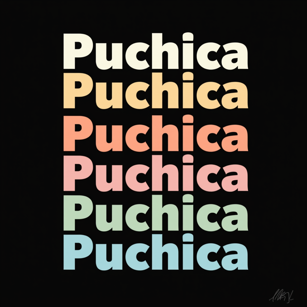 Puchica Multicolor Bold Lettering Design