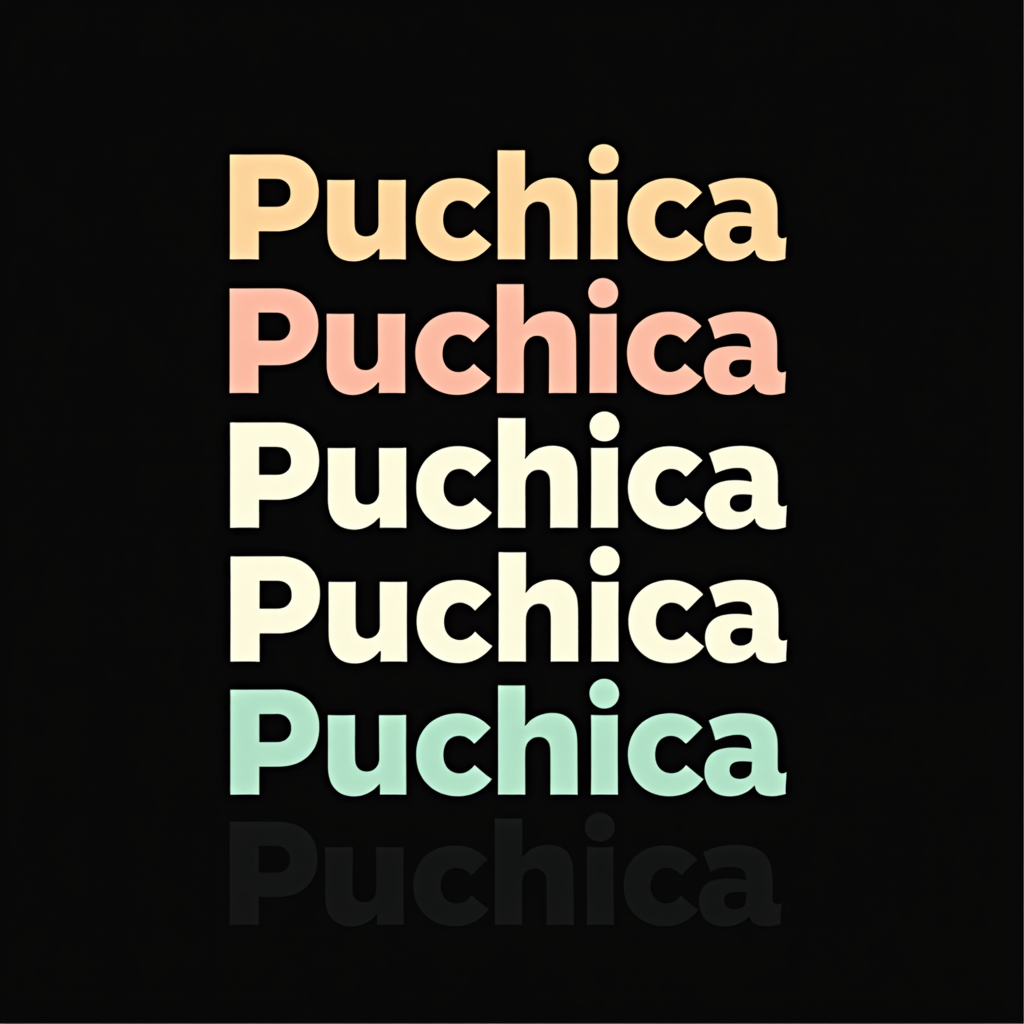 Puchica Multicolor Bold Lettering Design