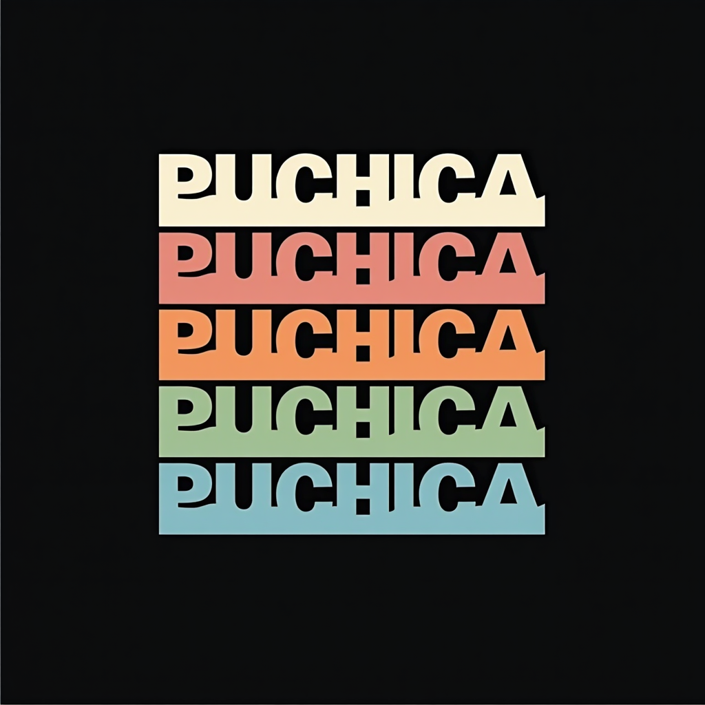 Puchica Multicolor Bold Lettering Design
