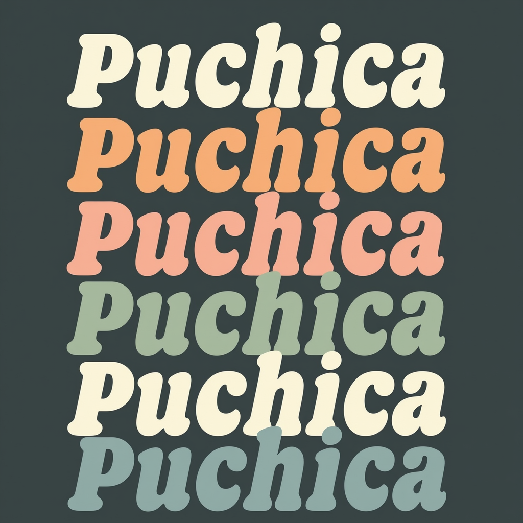 Puchica Multicolor Bold Lettering Design