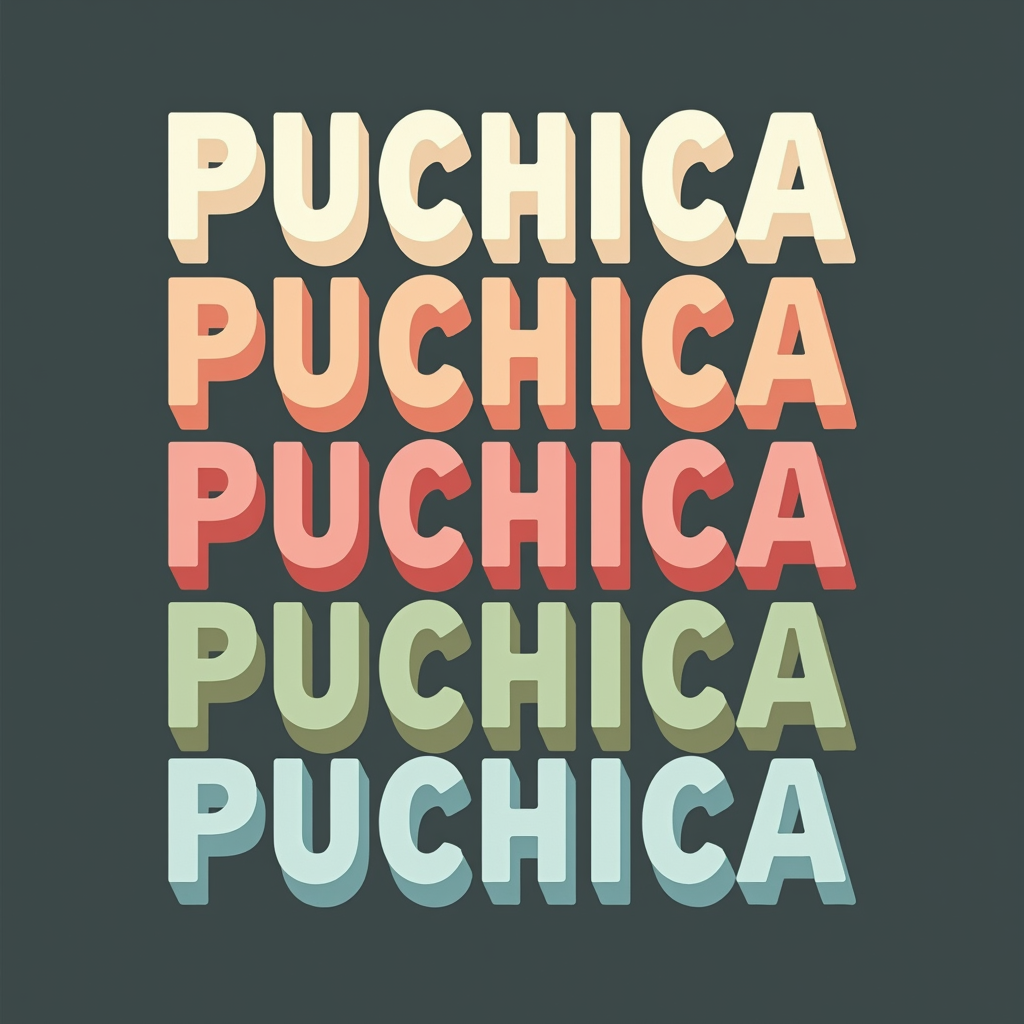 Puchica Multicolor Bold Lettering Design