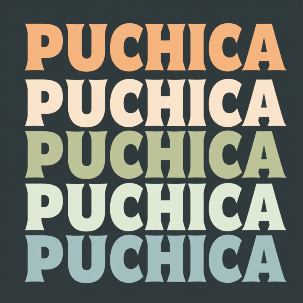 Puchica Multicolor Bold Lettering Design