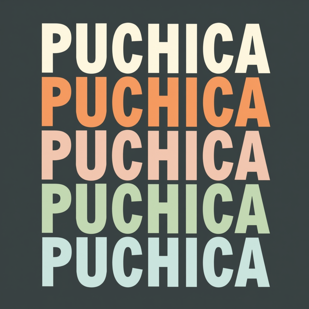 Puchica Multicolor Bold Lettering Design