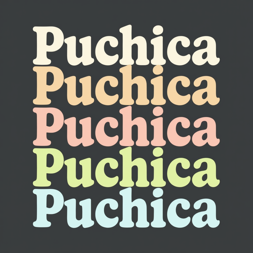 Puchica Multicolor Bold Lettering Design