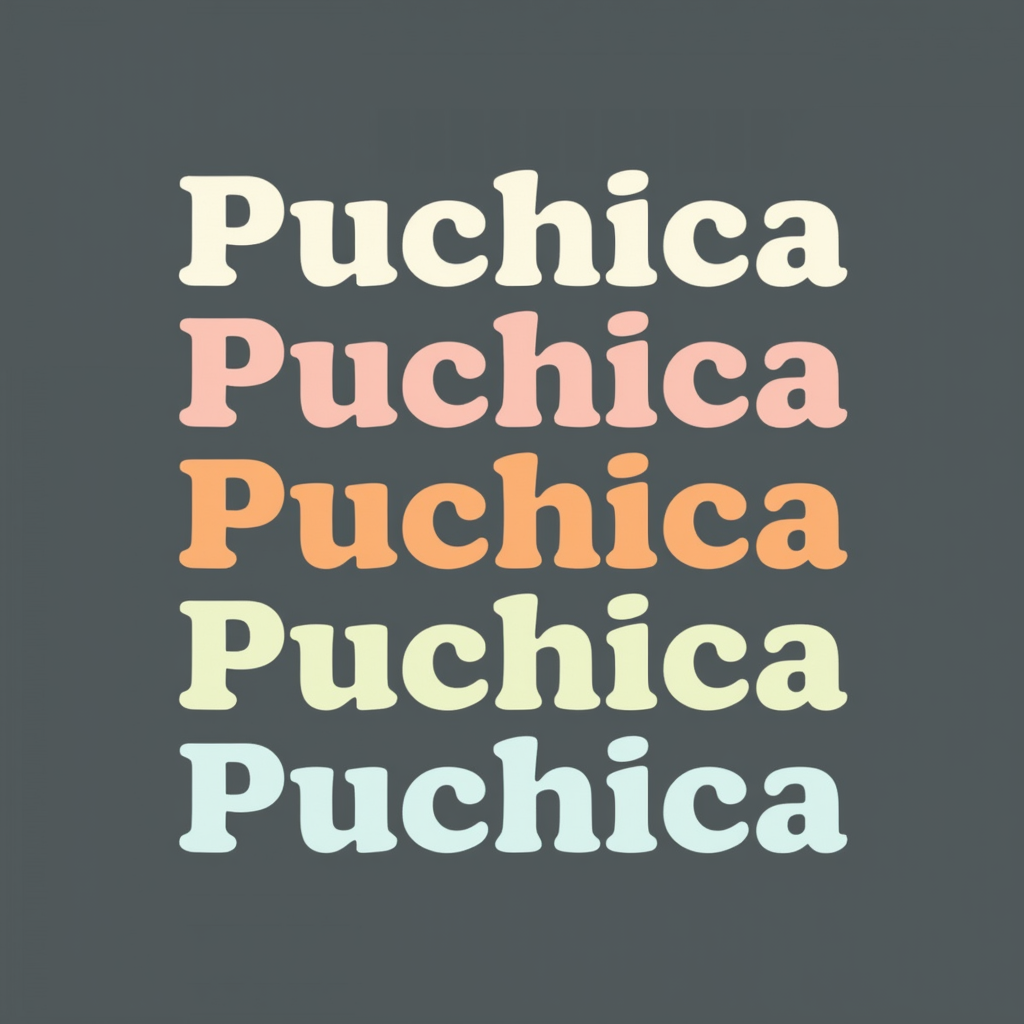 Puchica Multicolor Bold Lettering Design