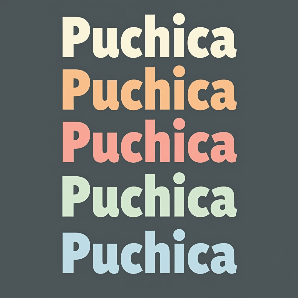 Puchica Multicolor Bold Lettering Design