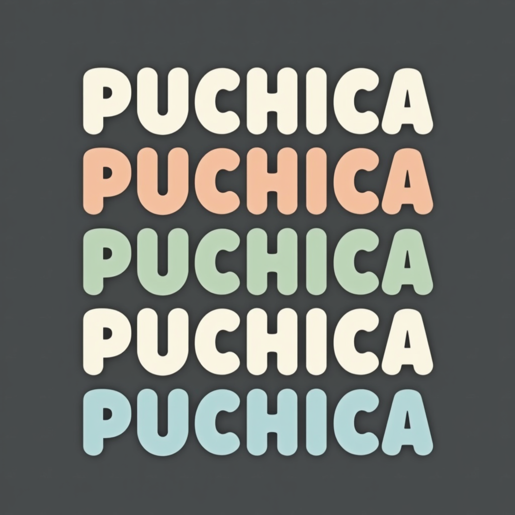 Puchica Multicolor Bold Lettering Design