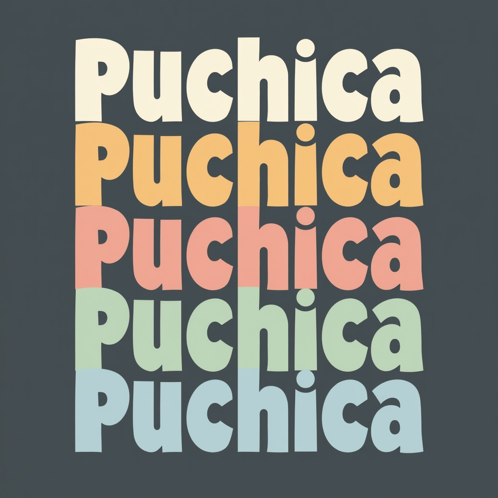 Puchica Multicolor Bold Lettering Design