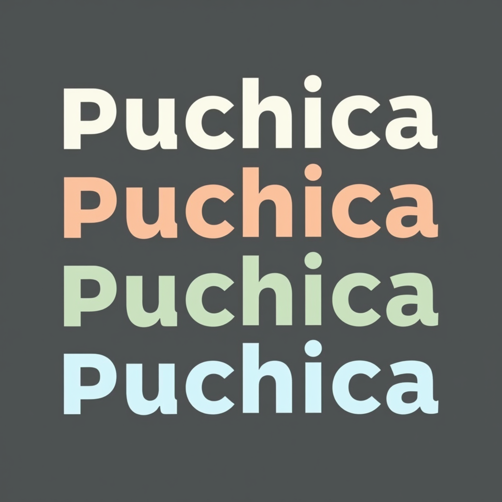 Puchica Multicolor Bold Lettering Design