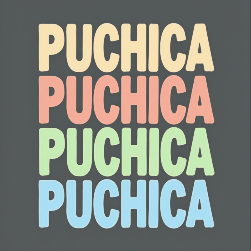 Puchica Multicolor Bold Lettering Design