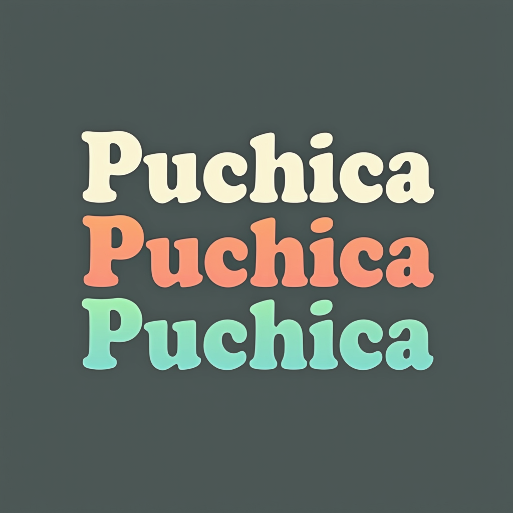 Puchica Multicolor Bold Lettering Design