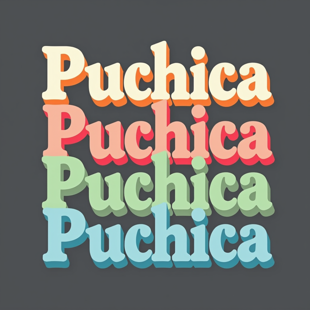 Puchica Multicolor Bold Lettering Design
