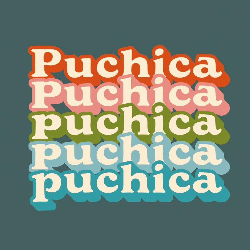 Puchica Multicolor Bold Lettering Design
