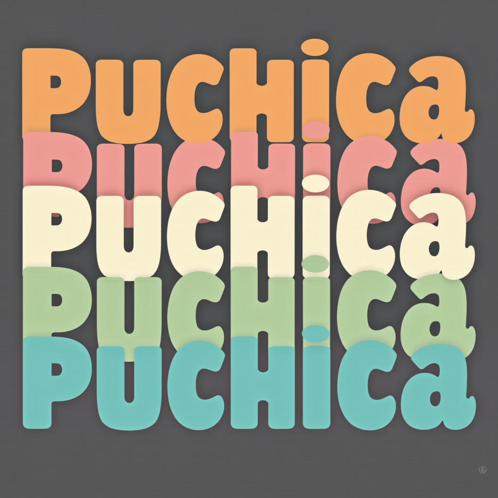 Puchica Multicolor Bold Lettering Design