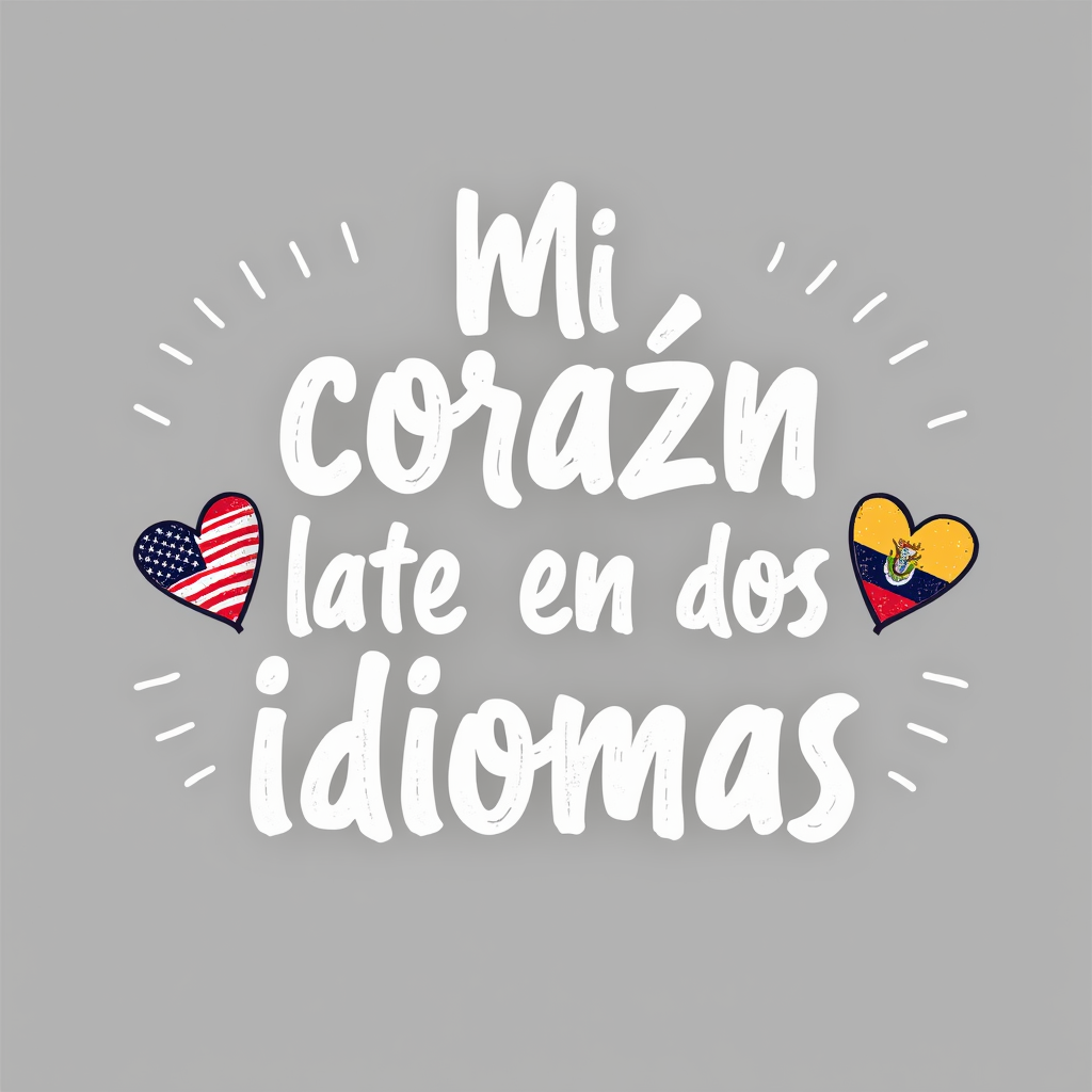 Bilingual Heartbeat Design with USA & El Salvador Flags