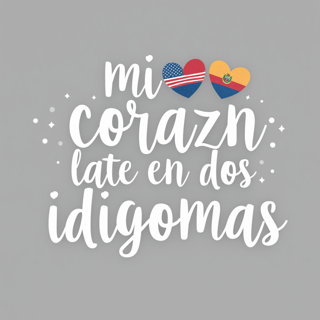 Bilingual Heartbeat Design with USA & El Salvador Flags