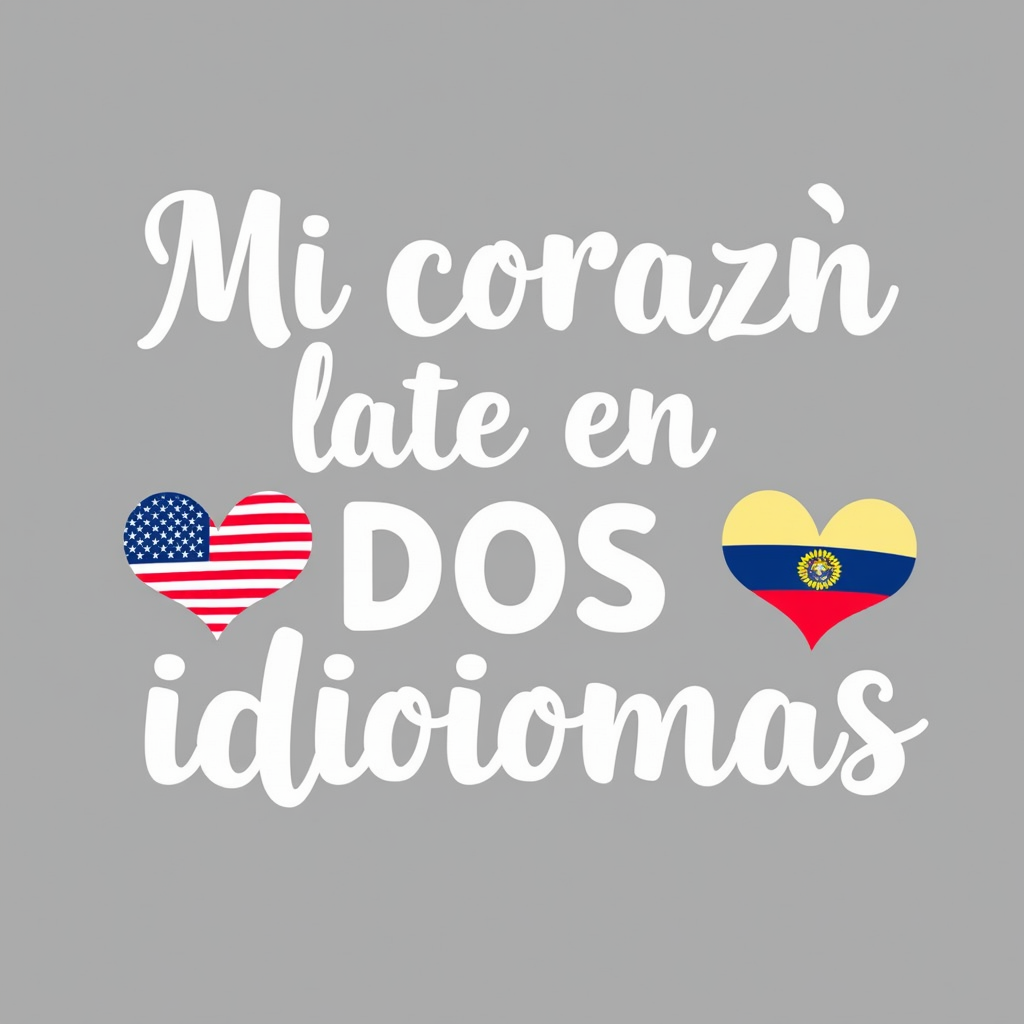 Bilingual Heartbeat Design with USA & El Salvador Flags