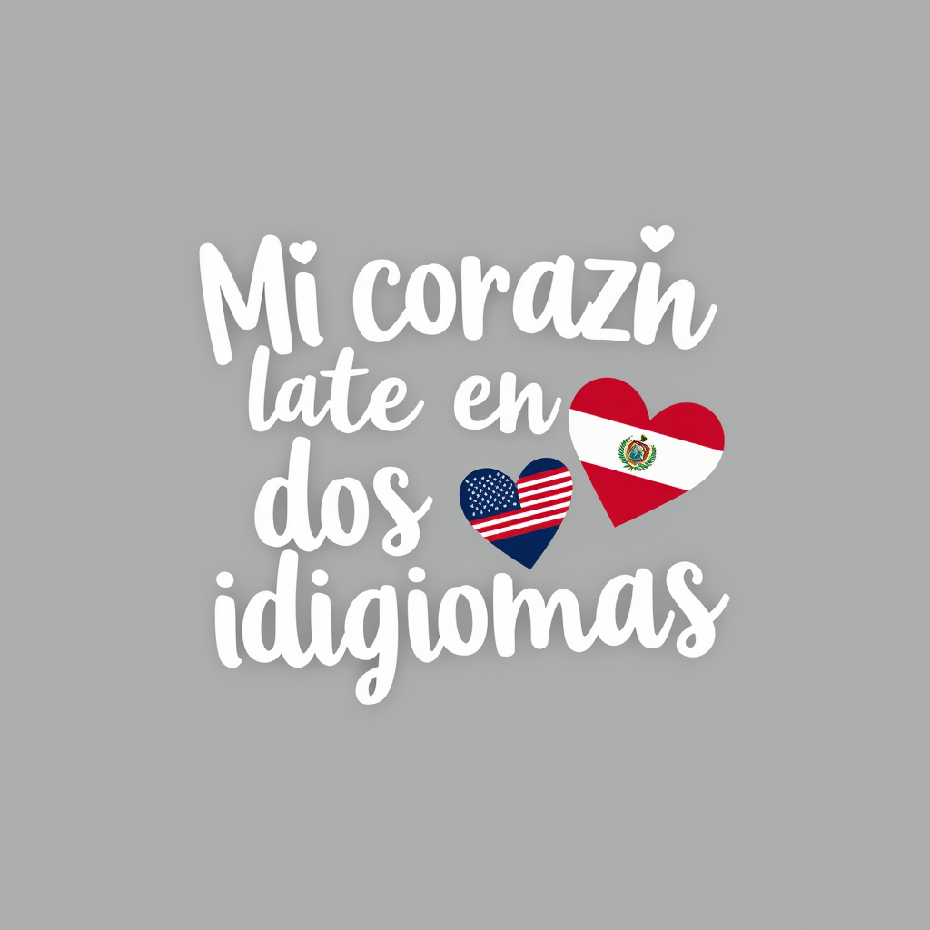 Bilingual Heartbeat Design with USA & El Salvador Flags