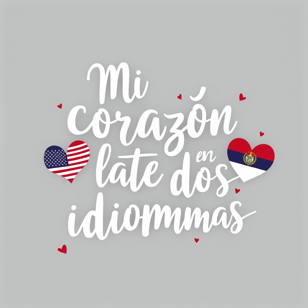Bilingual Heartbeat Design with USA & El Salvador Flags