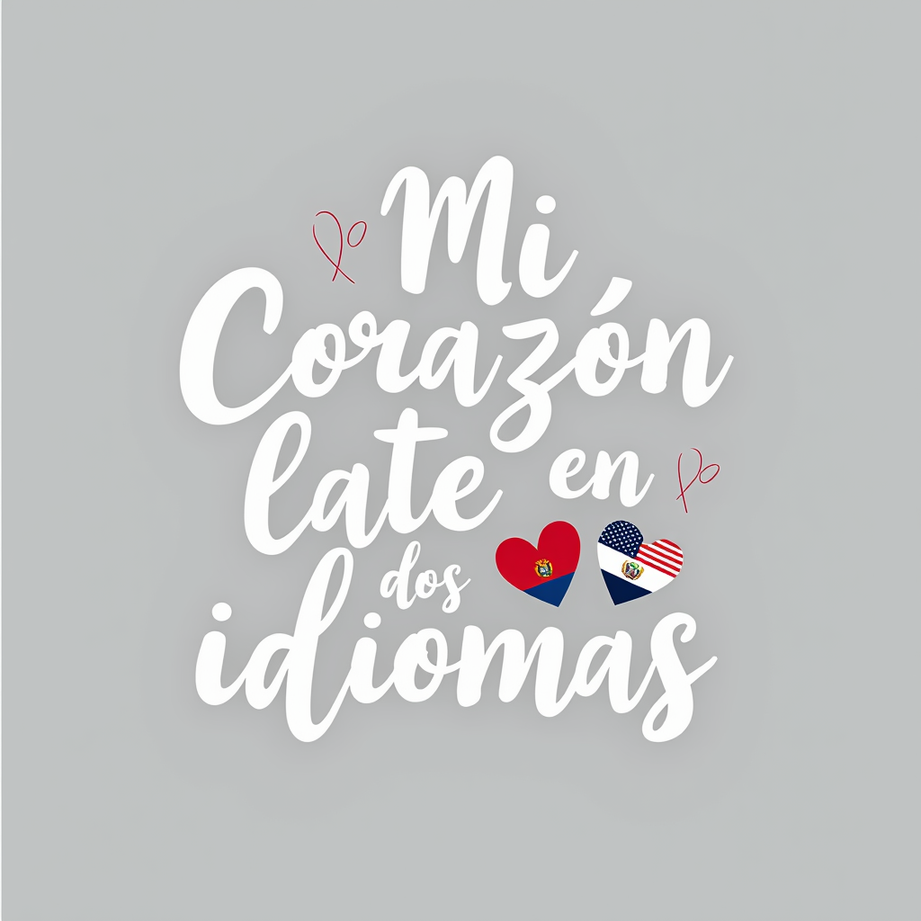 Bilingual Heartbeat Design with USA & El Salvador Flags