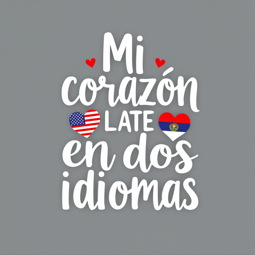Bilingual Heartbeat Design with USA & El Salvador Flags