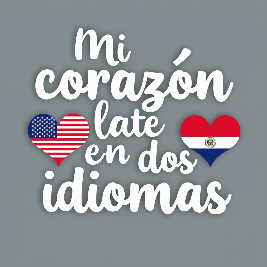Bilingual Heartbeat Design with USA & El Salvador Flags
