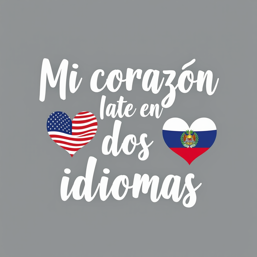 Bilingual Heartbeat Design with USA & El Salvador Flags