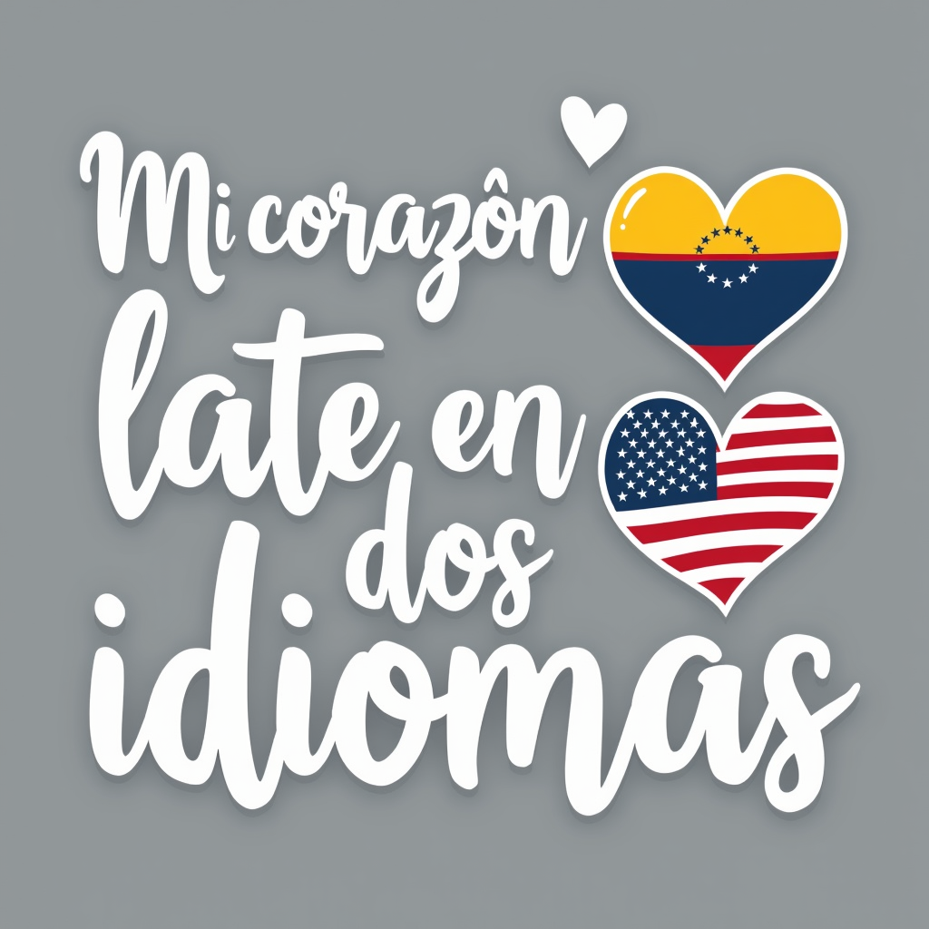 Bilingual Heartbeat Design with USA & El Salvador Flags