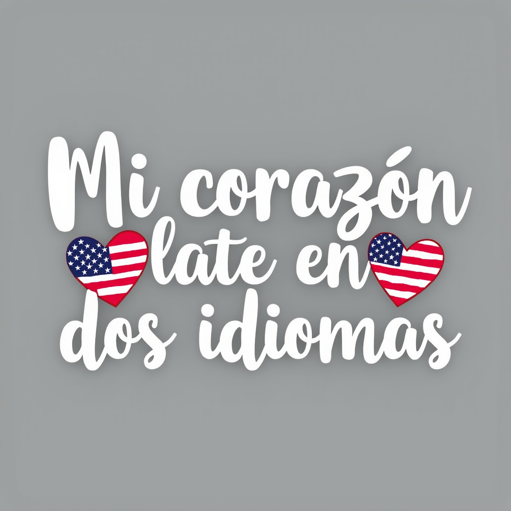 Bilingual Heartbeat Design with USA & El Salvador Flags