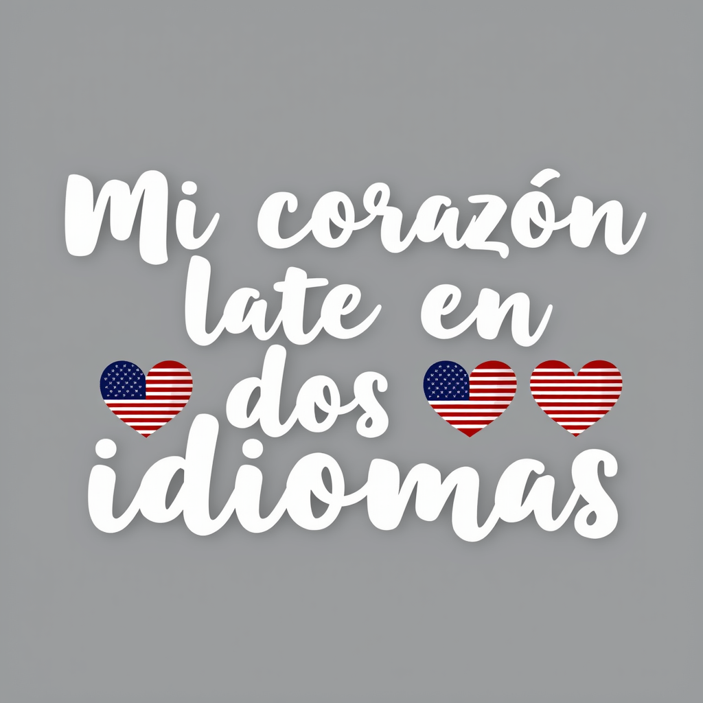 Bilingual Heartbeat Design with USA & El Salvador Flags