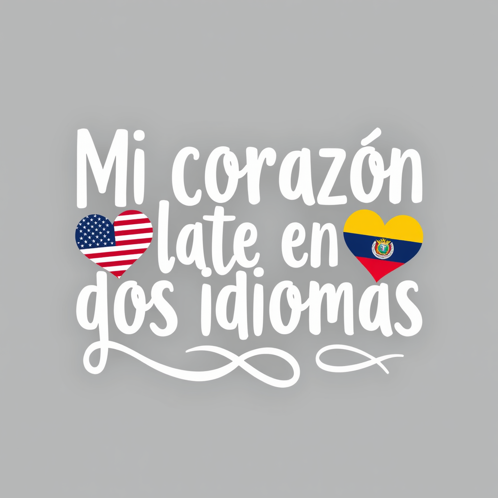 Bilingual Heartbeat Design with USA & El Salvador Flags
