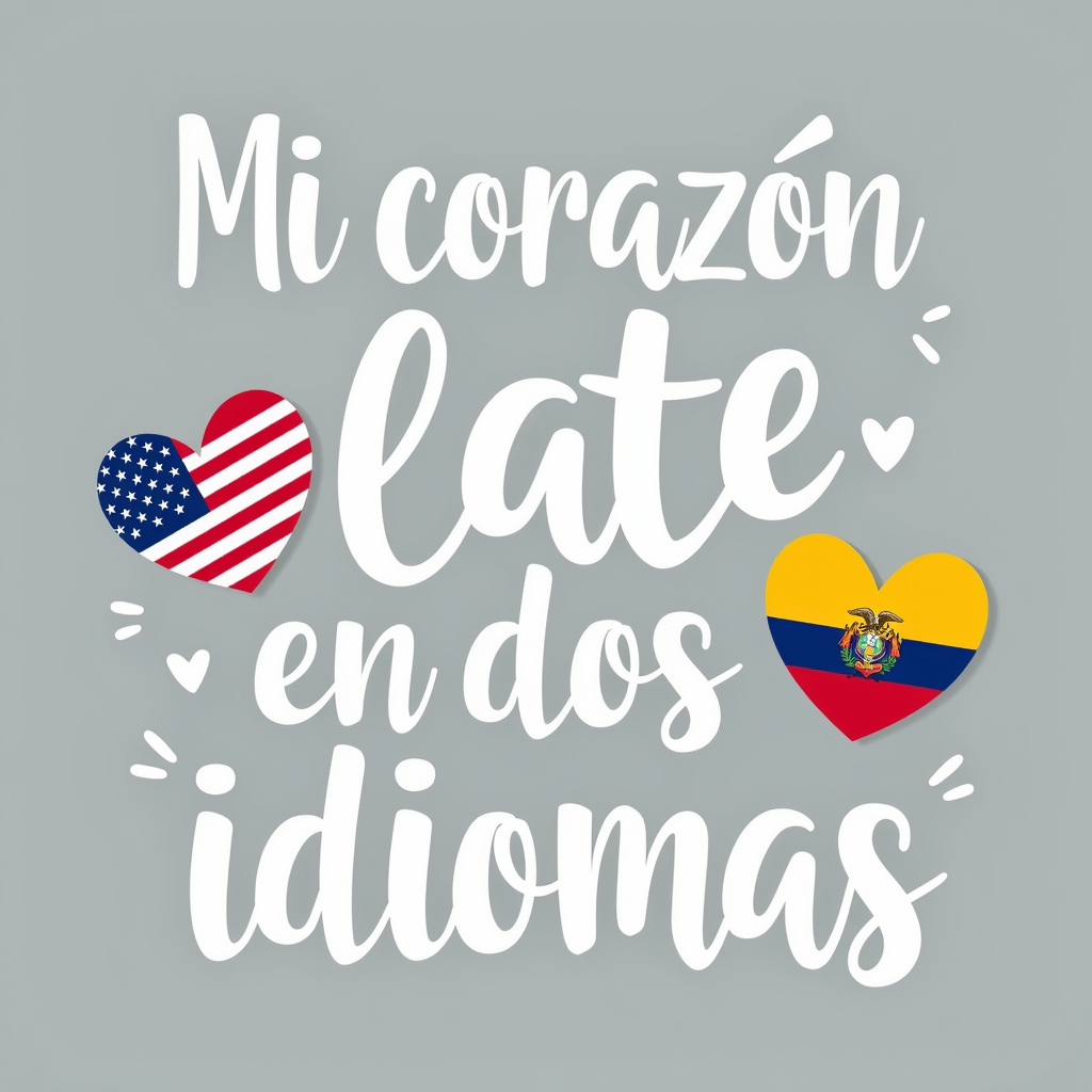 Bilingual Heartbeat Design with USA & El Salvador Flags