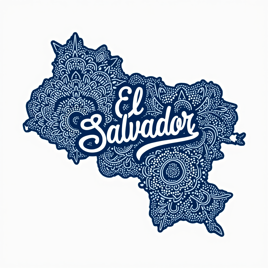 El Salvador Mandala Design with Intricate Patterns