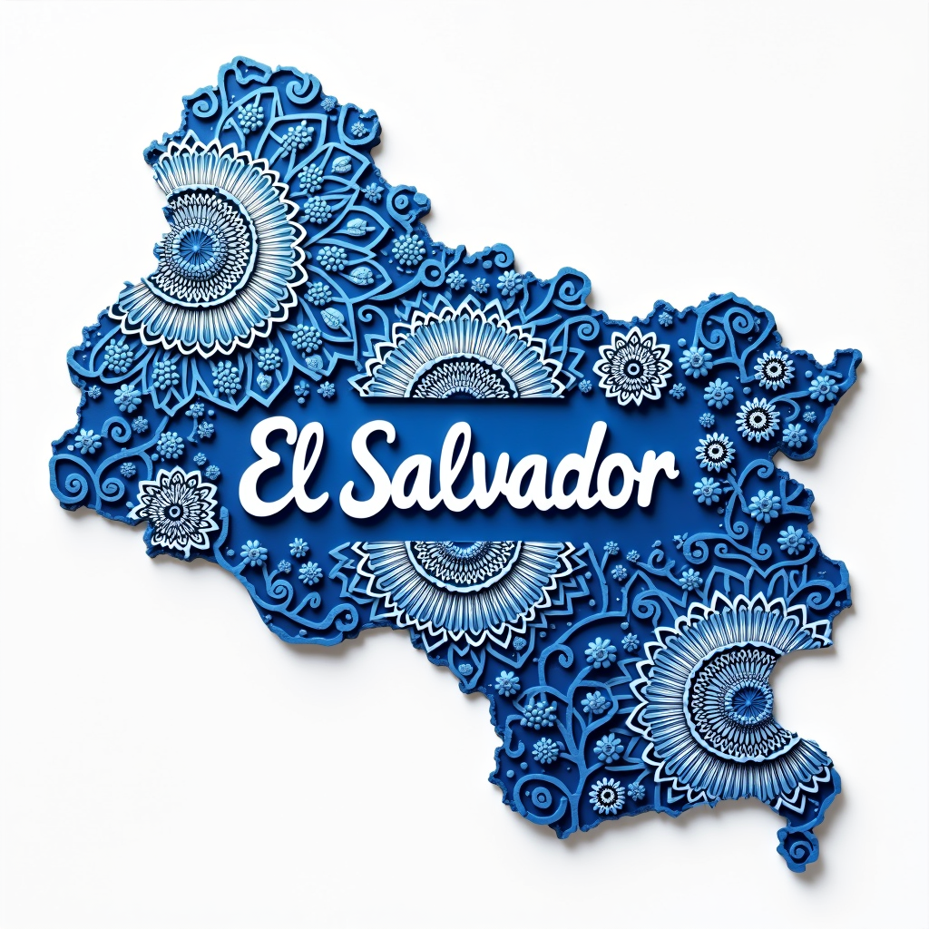 El Salvador Mandala Design with Intricate Patterns