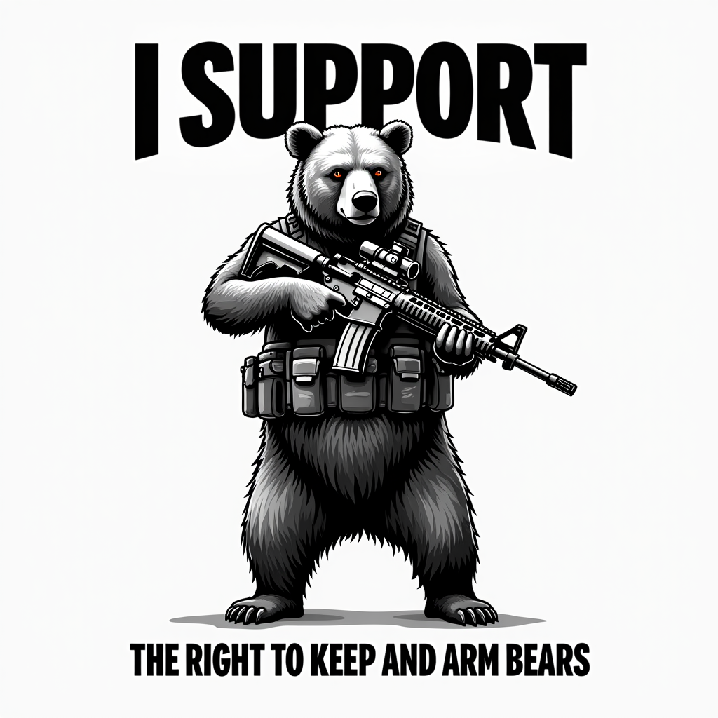 I Support the Right to Keep and Arm Bears - Funny Graphic Design