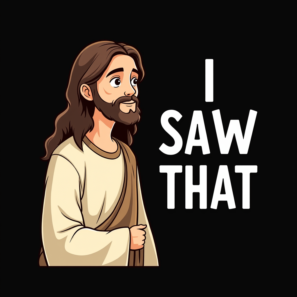 Funny I Saw That Graphic Tee with Jesus Design