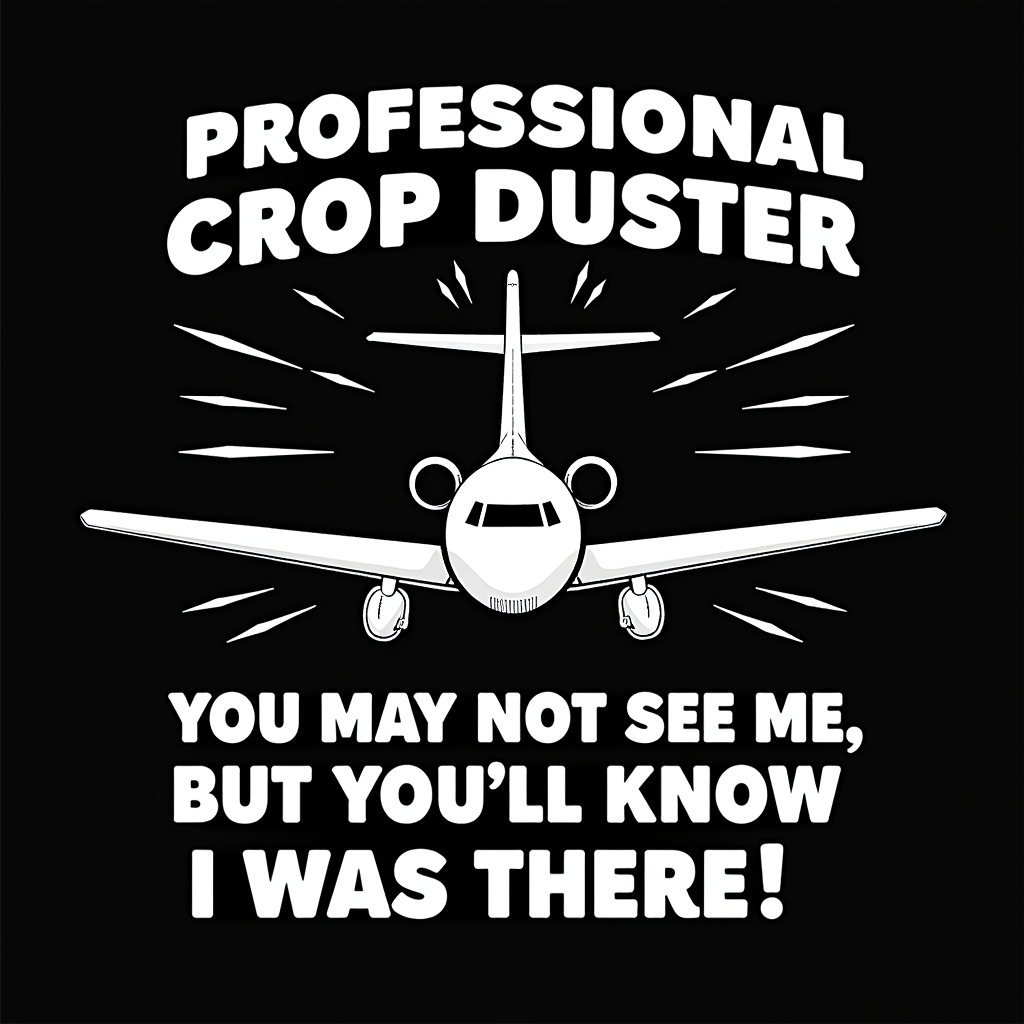 Professional Crop Duster Funny Airplane Joke Graphic Tee