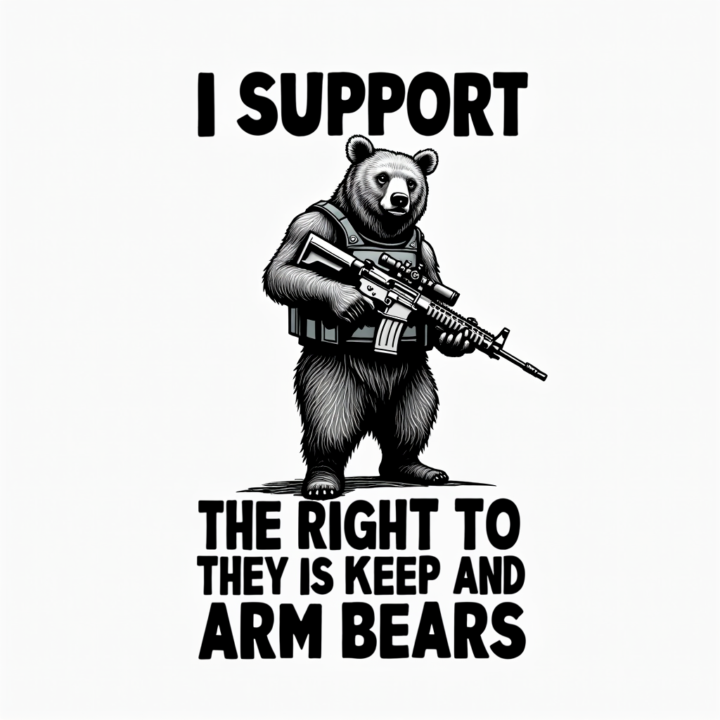 I Support the Right to Keep and Arm Bears - Funny Graphic Design