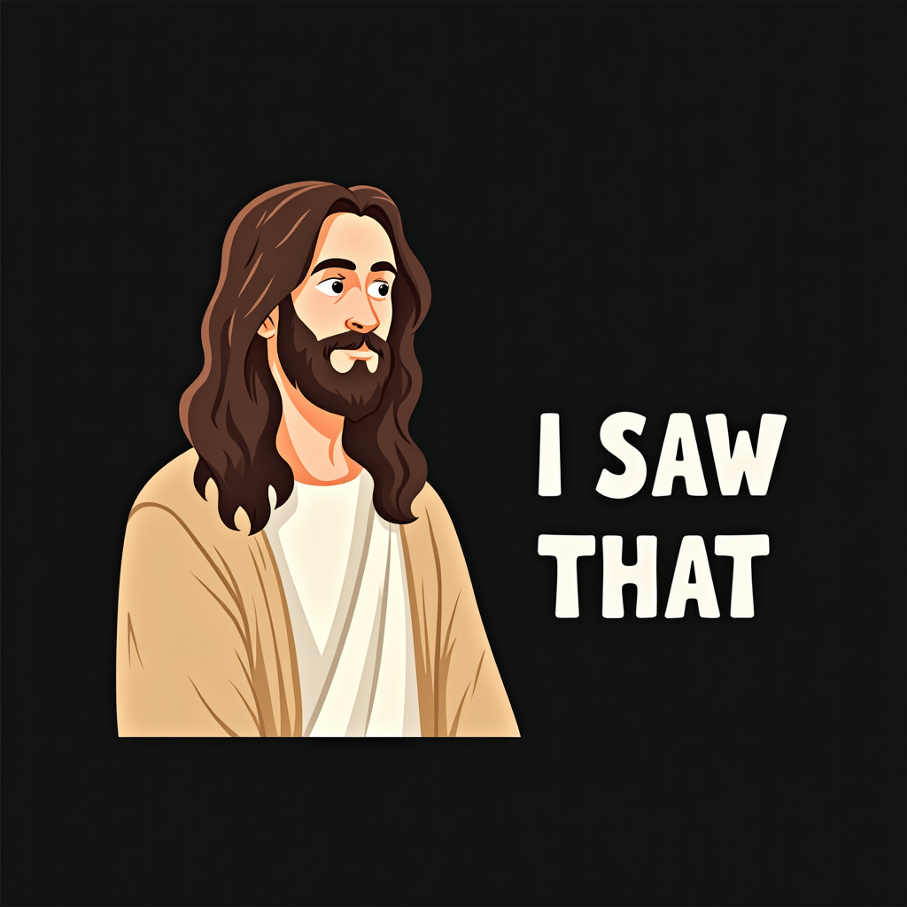 Funny I Saw That Graphic Tee with Jesus Design
