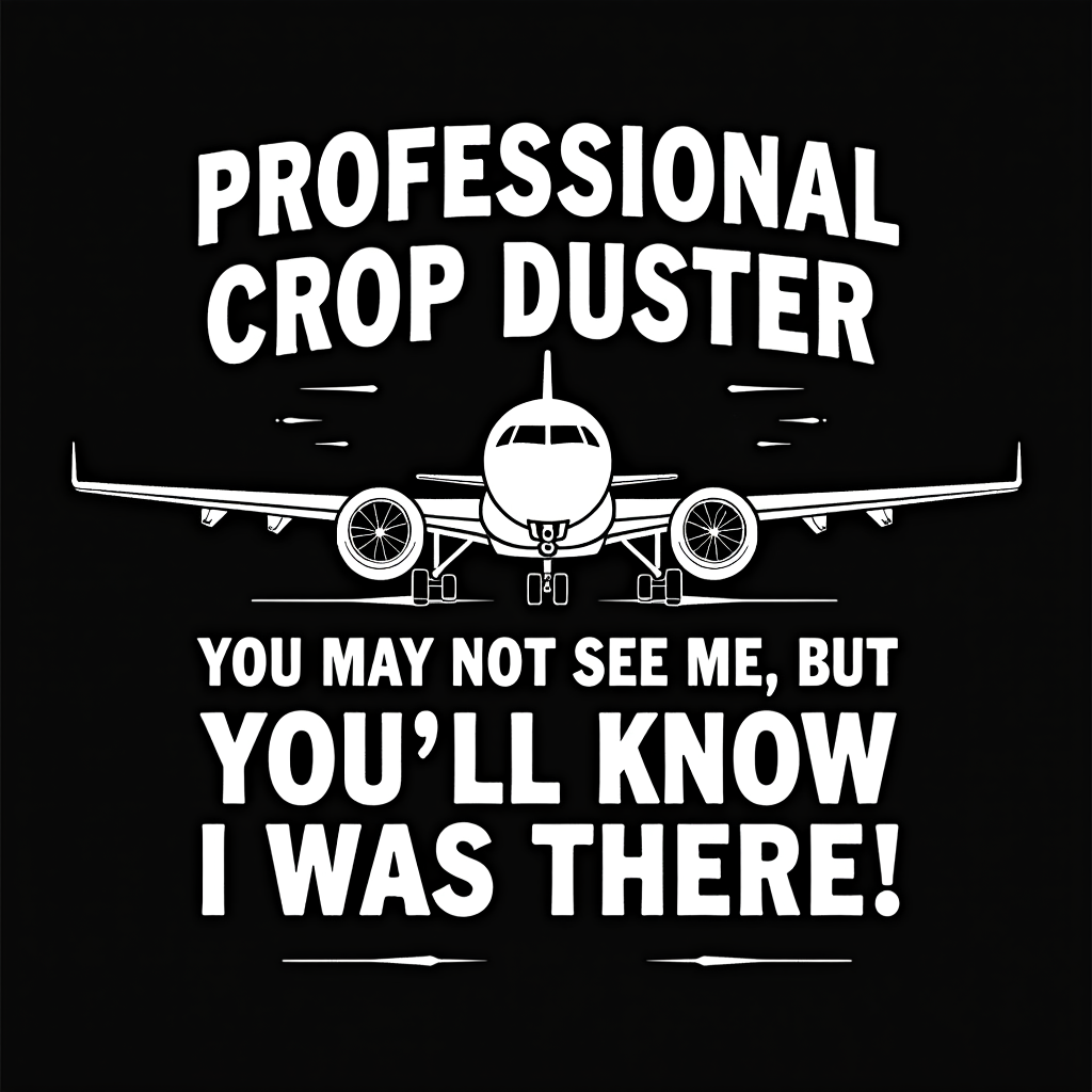 Professional Crop Duster Funny Airplane Joke Graphic Tee