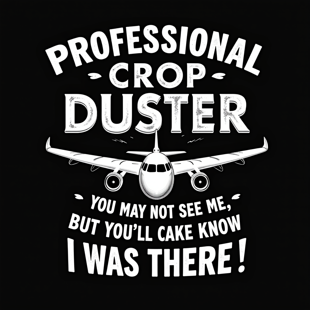 Professional Crop Duster Funny Airplane Joke Graphic Tee