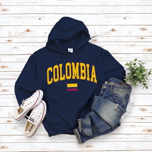 Colombia Hoodie Sweatshirt, Comfort Colombia Flag Sweater, Cool Colombia Pullover