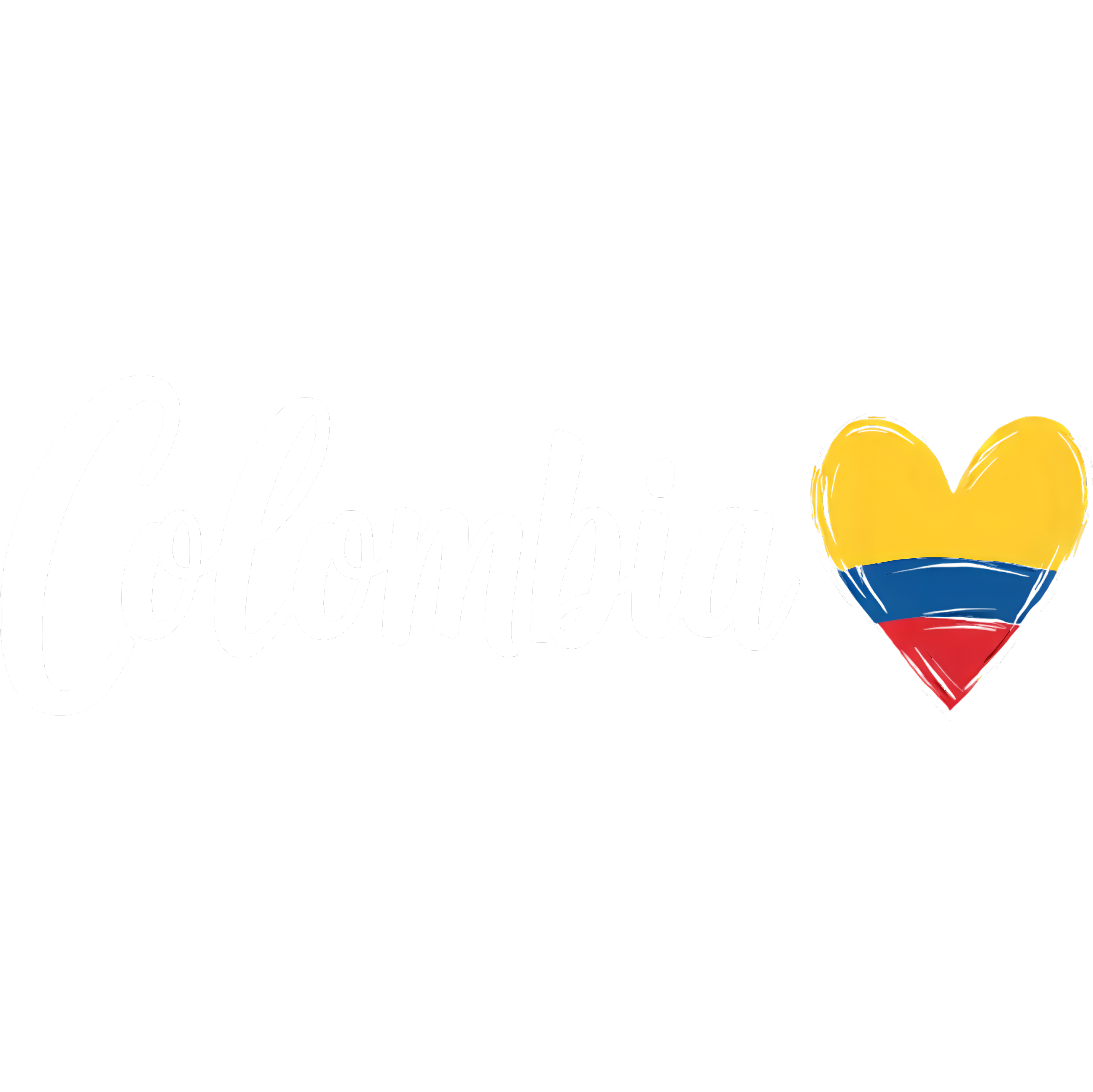 Colombia Design with Heart Flag  Minimalist Travel Souvenir (Refined graphic Mode)